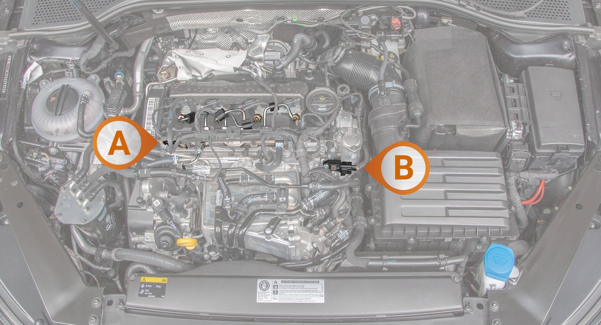 Locating the connection in the engine bay